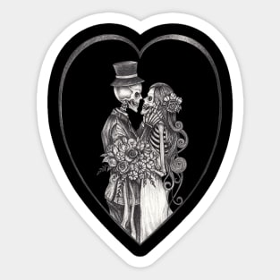 Skeleton lovers couple love wedding. Sticker